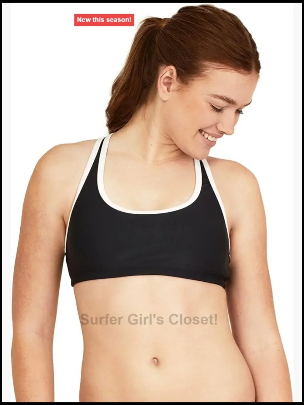 Women's Bikini Top UPF 50 Chlorine Resistant Nylon Spandex Racerback